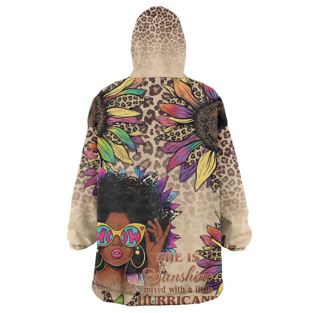 Black Her Story Sunshine Hurricane Kid Wearable Blanket Hoodie Empowered Black Woman - African Pride