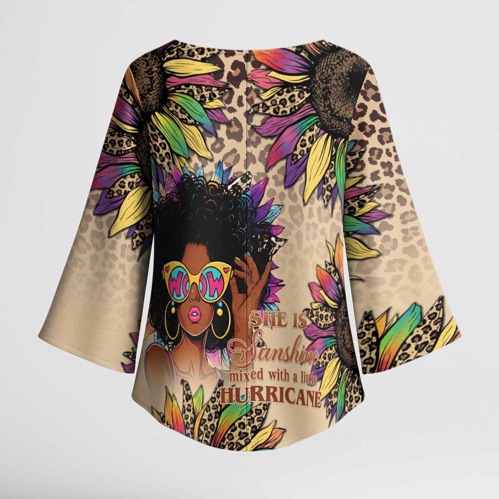 Black Her Story Sunshine Hurricane Kimono Sleeve Blouse Empowered Black Woman - African Pride