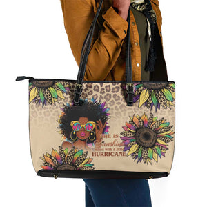 Black Her Story Sunshine Hurricane Leather Tote Bag Empowered Black Woman - African Pride