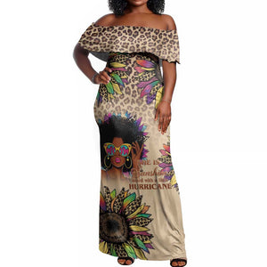 Black Her Story Sunshine Hurricane Off Shoulder Maxi Dress Empowered Black Woman - African Pride