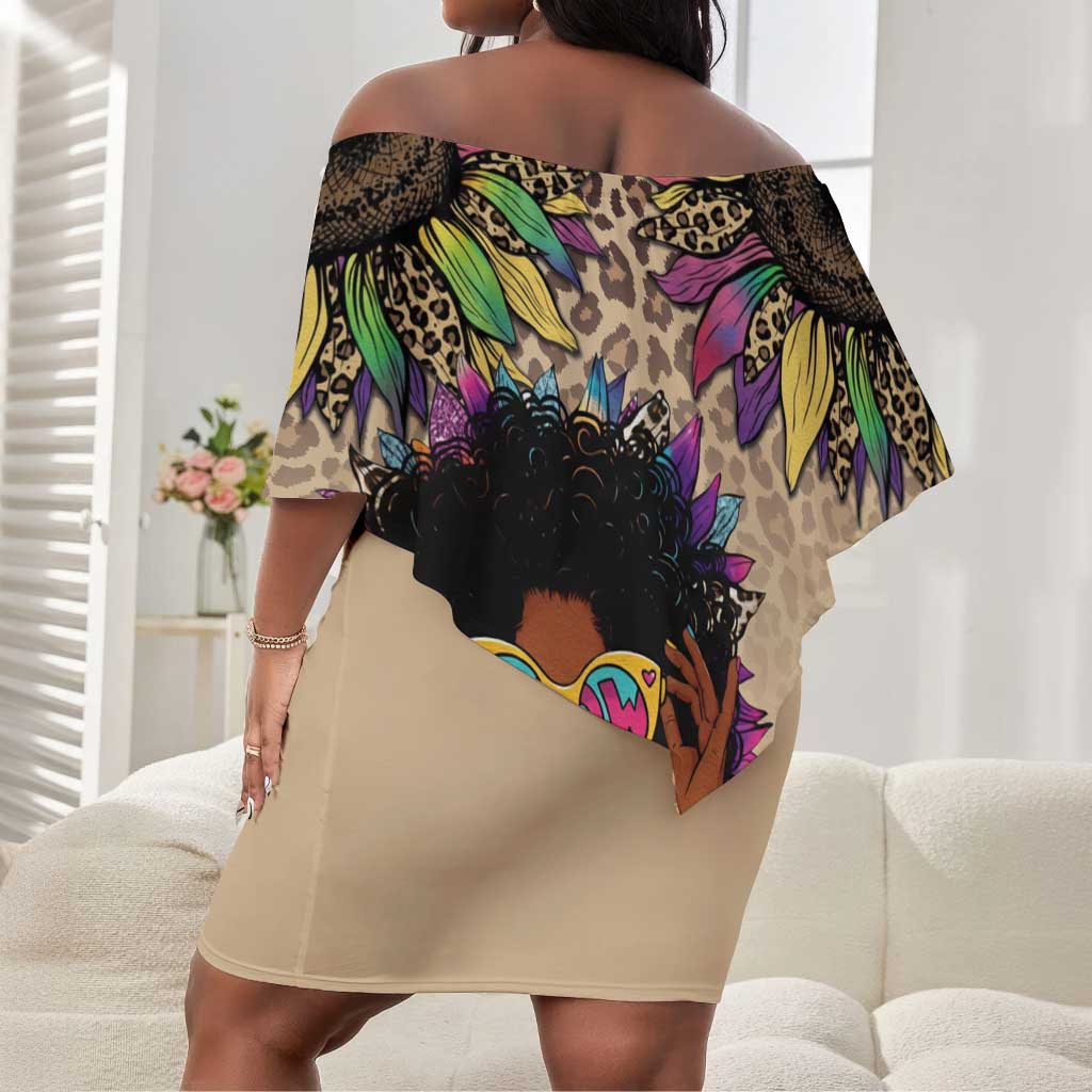 Black Her Story Sunshine Hurricane Off Shoulder Short Dress Empowered Black Woman - African Pride
