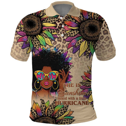 Black Her Story Sunshine Hurricane Polo Shirt Empowered Black Woman - African Pride