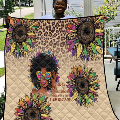 Black Her Story Sunshine Hurricane Quilt Empowered Black Woman - African Pride