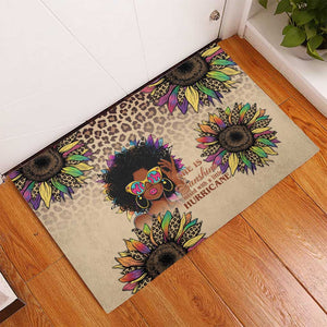 Black Her Story Sunshine Hurricane Rubber Doormat Empowered Black Woman - African Pride