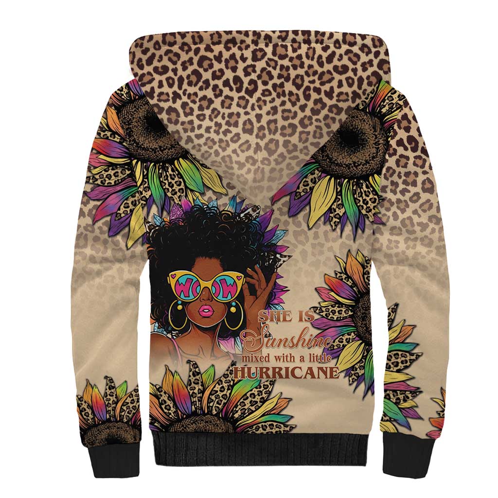 Black Her Story Sunshine Hurricane Sherpa Hoodie Empowered Black Woman - African Pride