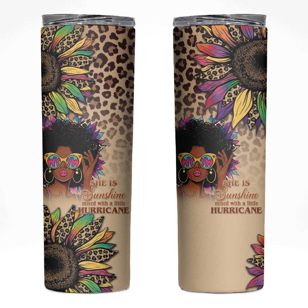 Black Her Story Sunshine Hurricane Skinny Tumbler Empowered Black Woman - African Pride