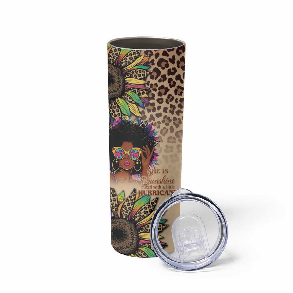 Black Her Story Sunshine Hurricane Skinny Tumbler Empowered Black Woman - African Pride