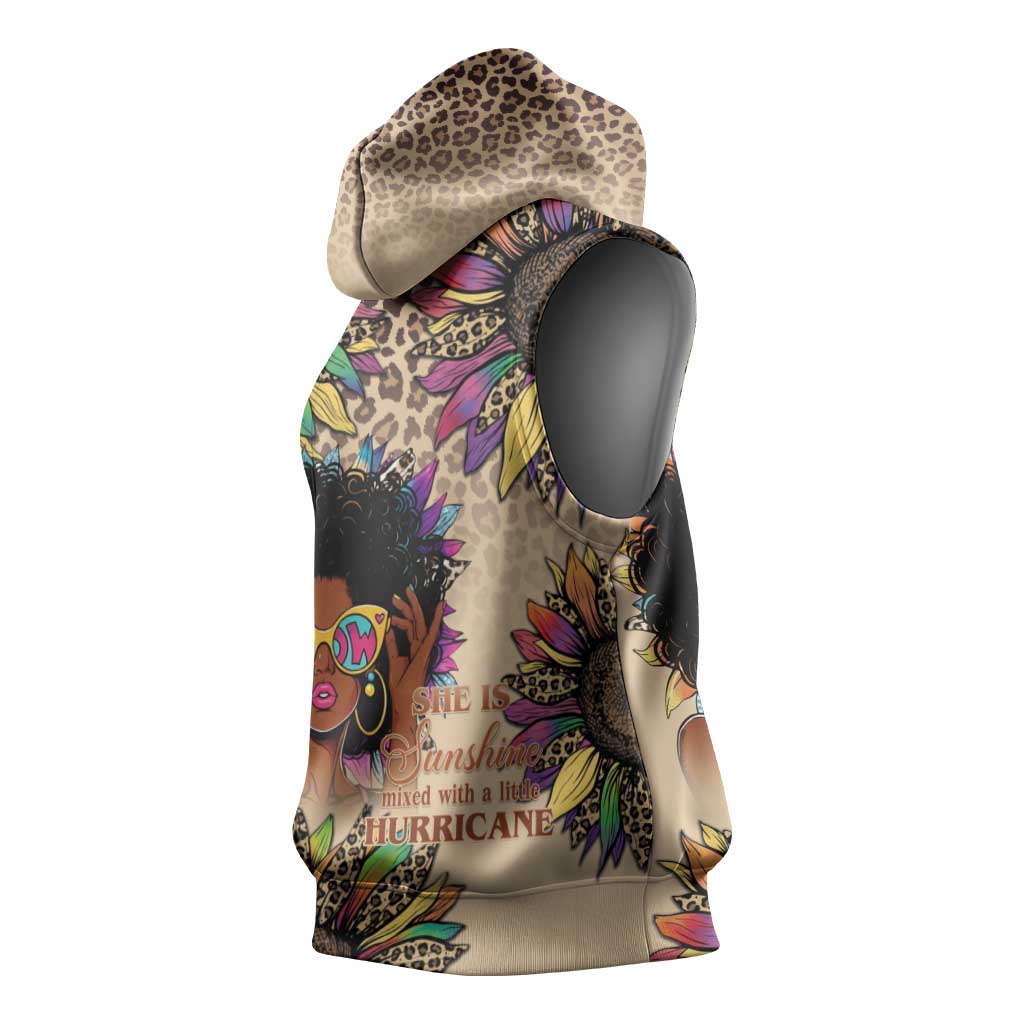 Black Her Story Sunshine Hurricane Sleeveless Hoodie Empowered Black Woman - African Pride
