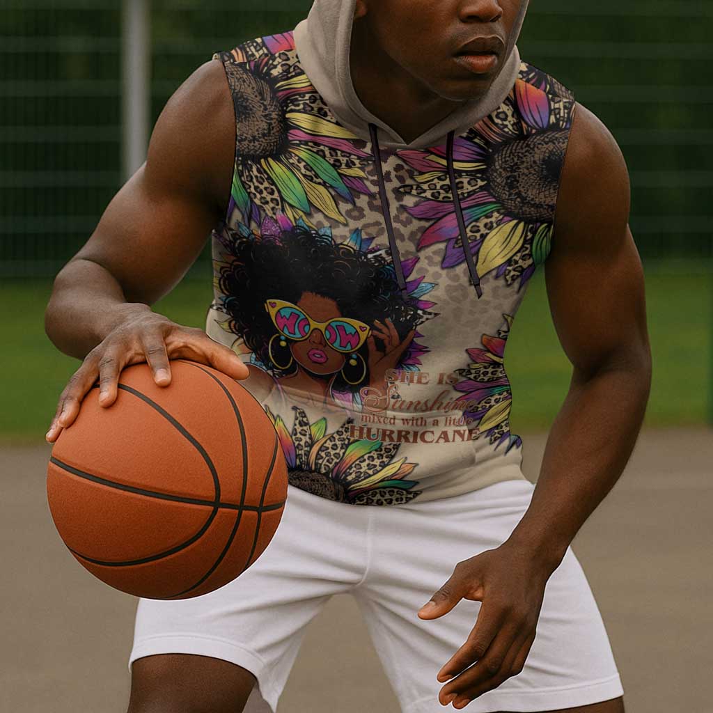 Black Her Story Sunshine Hurricane Sleeveless Hoodie Empowered Black Woman - African Pride