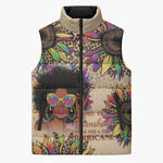 Black Her Story Sunshine Hurricane Sleeveless Puffer Jacket Empowered Black Woman - African Pride