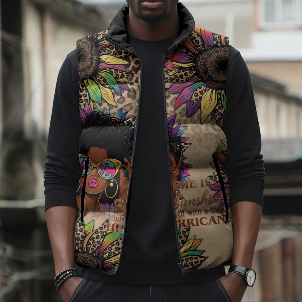 Black Her Story Sunshine Hurricane Sleeveless Puffer Jacket Empowered Black Woman - African Pride