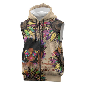 Black Her Story Sunshine Hurricane Sleeveless Zip Hoodie Empowered Black Woman - African Pride