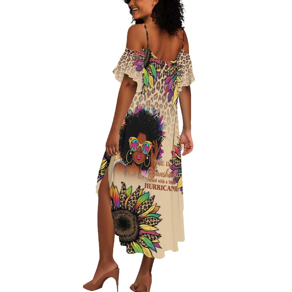 Black Her Story Sunshine Hurricane Summer Maxi Dress Empowered Black Woman - African Pride