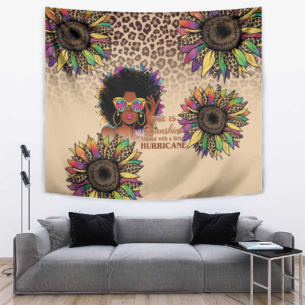 Black Her Story Sunshine Hurricane Tapestry Empowered Black Woman - African Pride