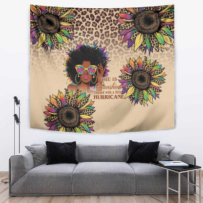 Black Her Story Sunshine Hurricane Tapestry Empowered Black Woman - African Pride