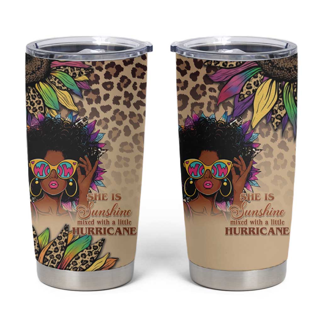 Black Her Story Sunshine Hurricane Tumbler Cup Empowered Black Woman - African Pride