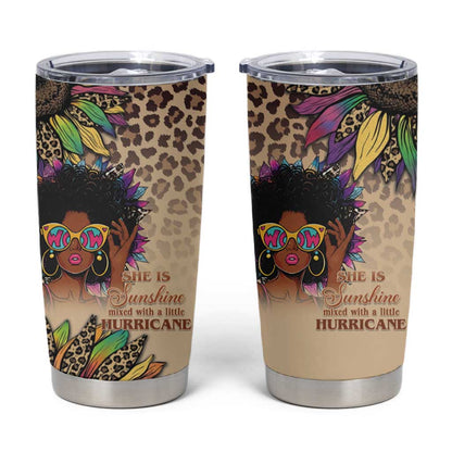 Black Her Story Sunshine Hurricane Tumbler Cup Empowered Black Woman - African Pride