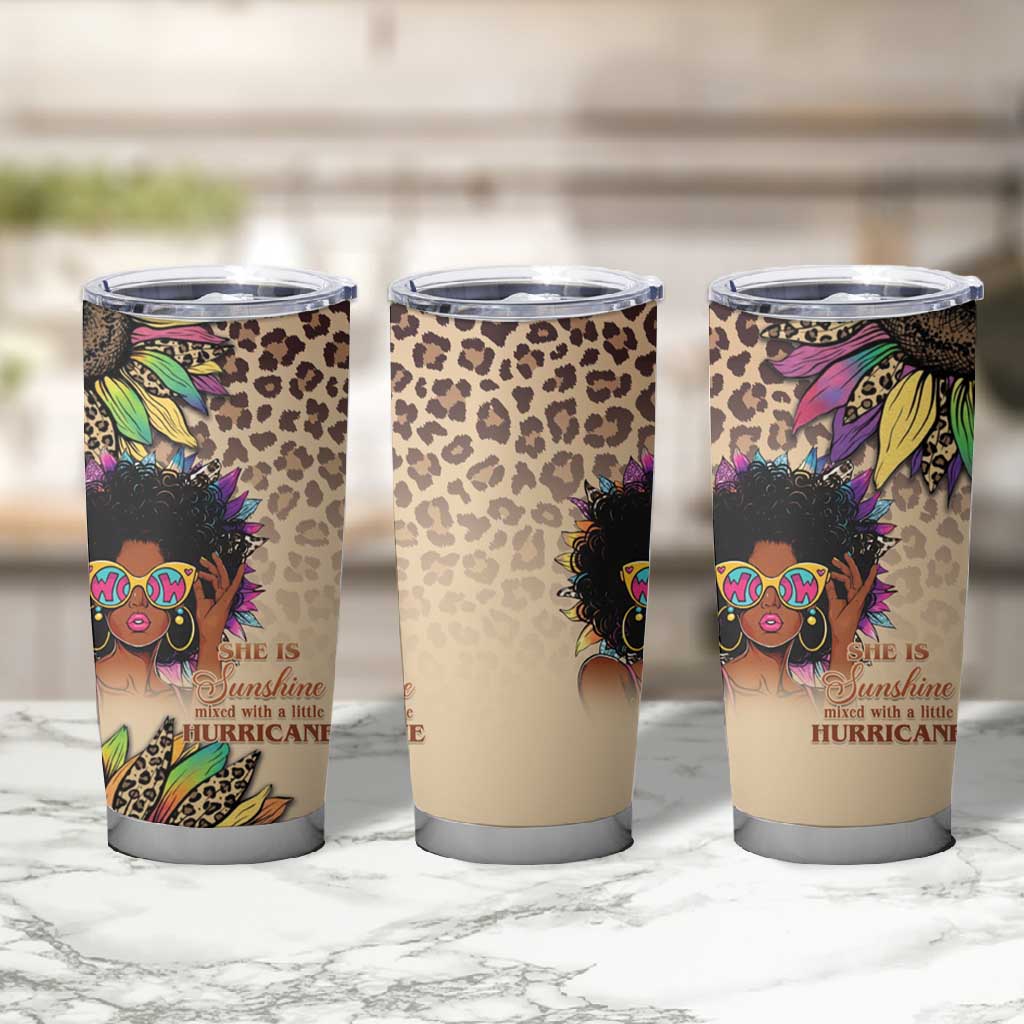 Black Her Story Sunshine Hurricane Tumbler Cup Empowered Black Woman - African Pride