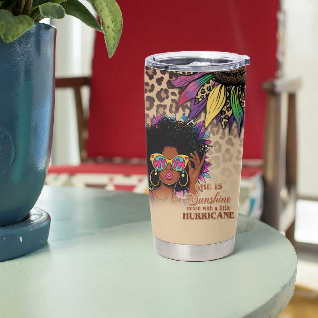 Black Her Story Sunshine Hurricane Tumbler Cup Empowered Black Woman - African Pride