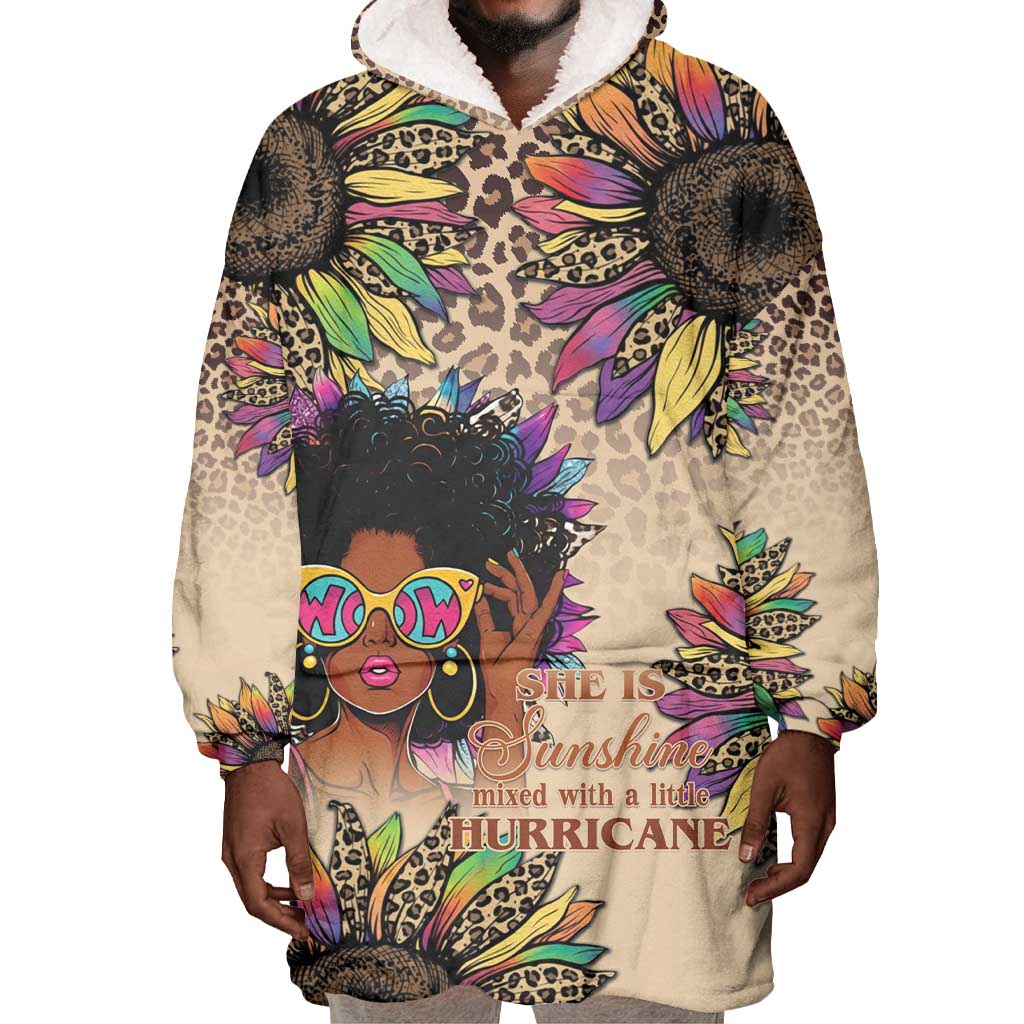 Black Her Story Sunshine Hurricane Wearable Blanket Hoodie Empowered Black Woman - African Pride