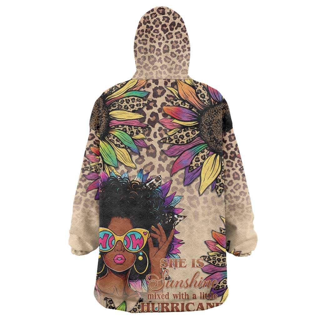 Black Her Story Sunshine Hurricane Wearable Blanket Hoodie Empowered Black Woman - African Pride