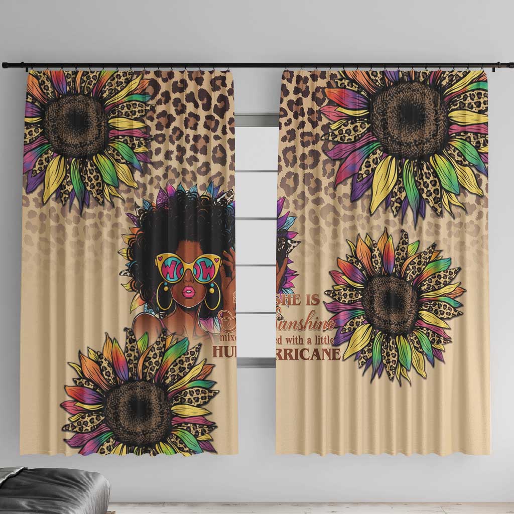 Black Her Story Sunshine Hurricane Window Curtain Empowered Black Woman - African Pride