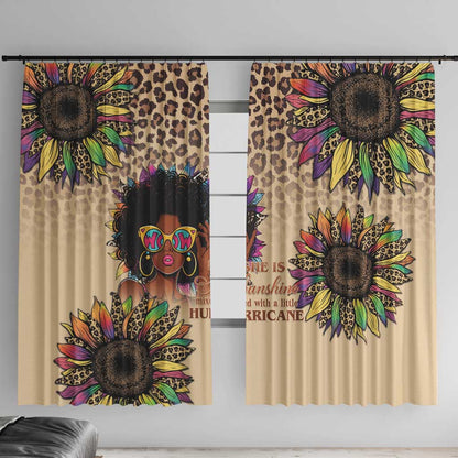 Black Her Story Sunshine Hurricane Window Curtain Empowered Black Woman - African Pride