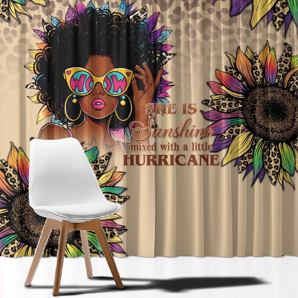 Black Her Story Sunshine Hurricane Window Curtain Empowered Black Woman - African Pride