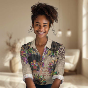 Black Her Story Sunshine Hurricane Women Casual Shirt Empowered Black Woman - African Pride