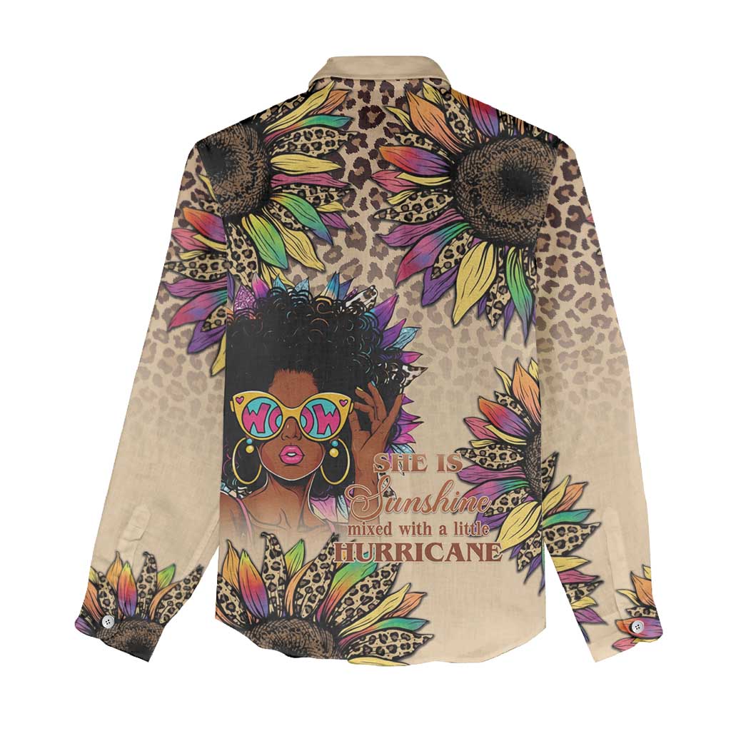 Black Her Story Sunshine Hurricane Women Casual Shirt Empowered Black Woman - African Pride