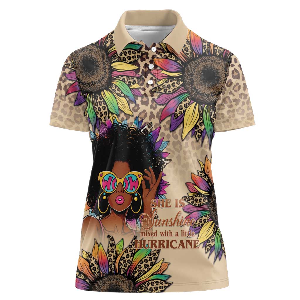 Black Her Story Sunshine Hurricane Women Polo Shirt Empowered Black Woman - African Pride