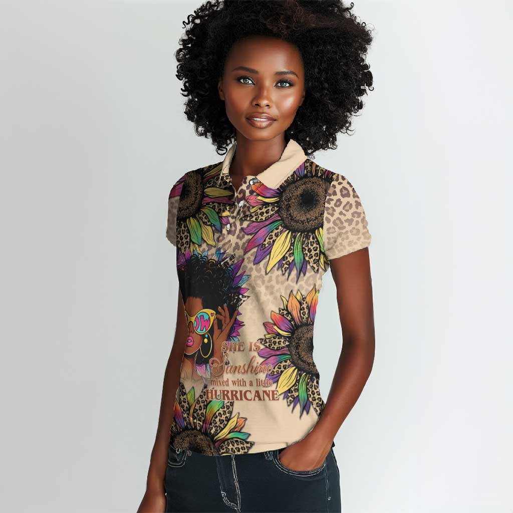 Black Her Story Sunshine Hurricane Women Polo Shirt Empowered Black Woman - African Pride