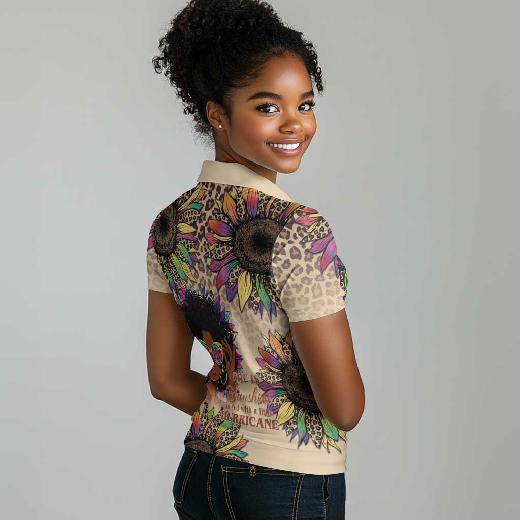 Black Her Story Sunshine Hurricane Women Polo Shirt Empowered Black Woman - African Pride