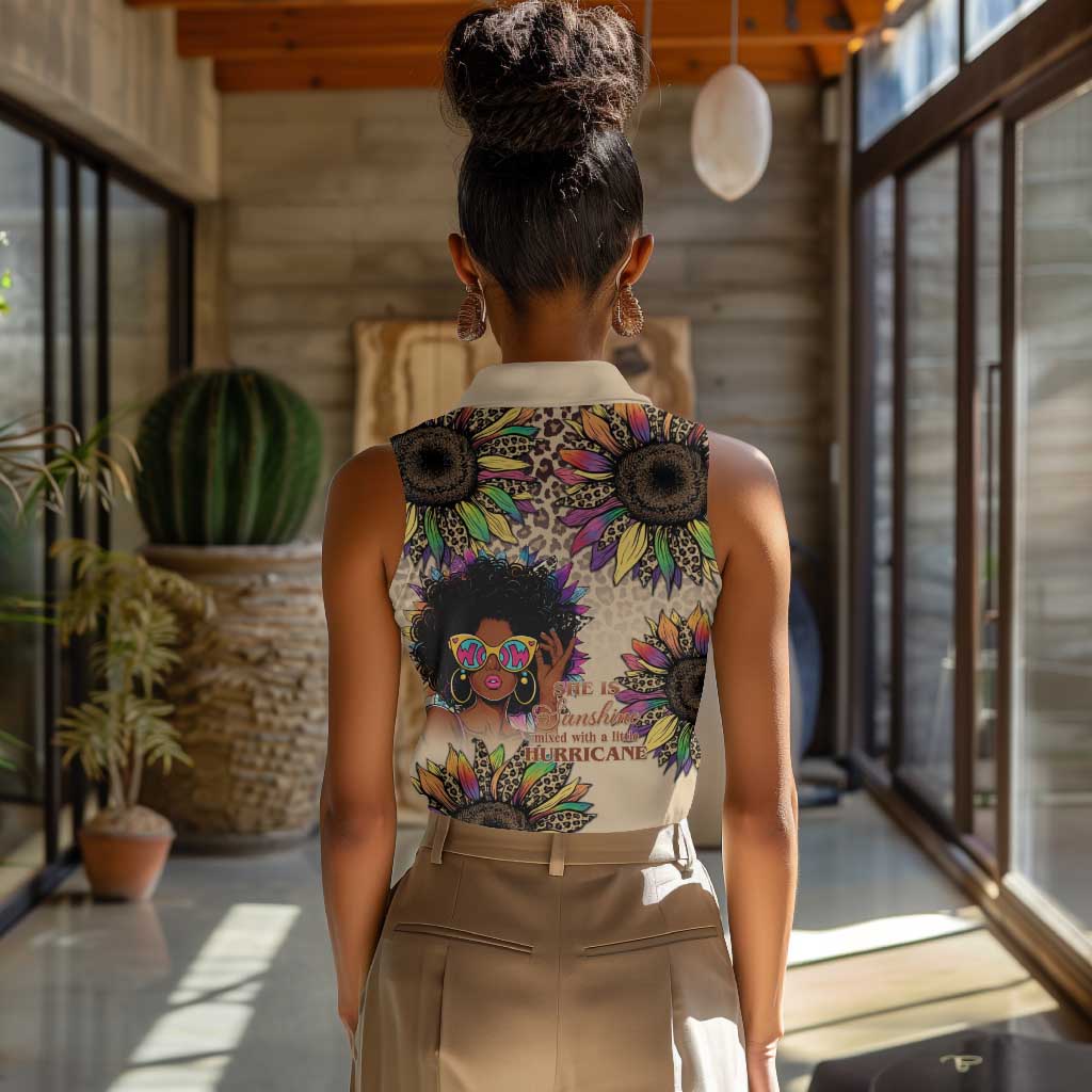 Black Her Story Sunshine Hurricane Women Sleeveless Polo Shirt Empowered Black Woman - African Pride