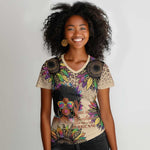 Black Her Story Sunshine Hurricane Women V-Neck T-Shirt Empowered Black Woman - African Pride