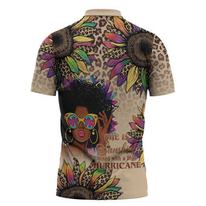 Black Her Story Sunshine Hurricane Zipper Polo Shirt Empowered Black Woman - African Pride