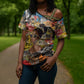 Black Her Story Graffiti Queen Cross Shoulder Shirt Black Woman Empowerment - African Pride