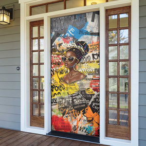 Black Her Story Graffiti Queen Door Cover Black Woman Empowerment - African Pride