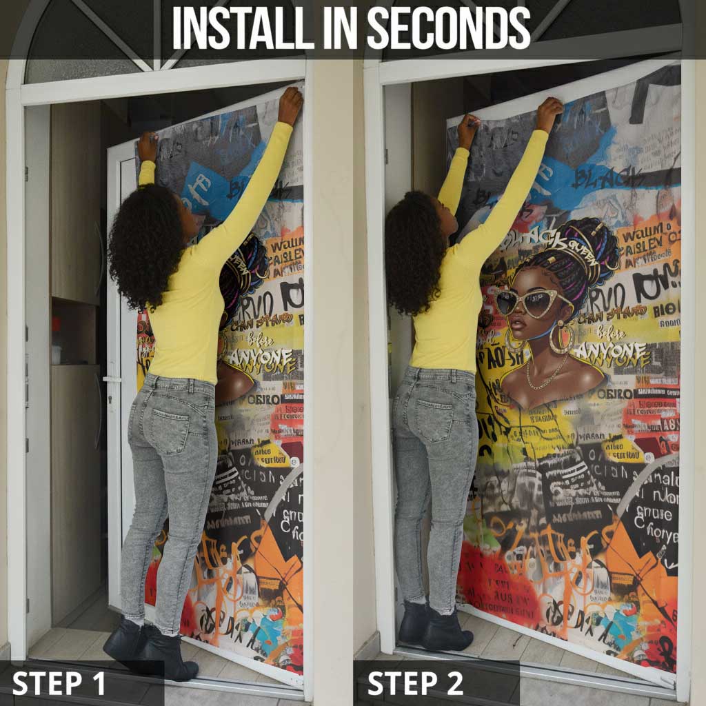 Black Her Story Graffiti Queen Door Cover Black Woman Empowerment - African Pride
