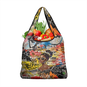 Black Her Story Graffiti Queen Grocery Bag Black Woman Empowerment - African Pride