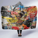Black Her Story Graffiti Queen Hooded Blanket Black Woman Empowerment - African Pride