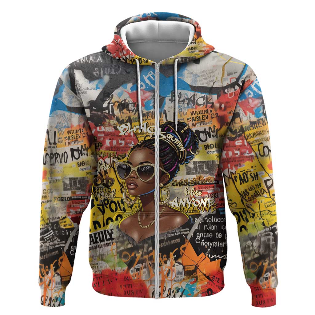 Black Her Story Graffiti Queen Hoodie Black Woman Empowerment - African Pride