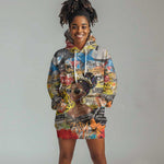 Black Her Story Graffiti Queen Hoodie Dress Black Woman Empowerment - African Pride