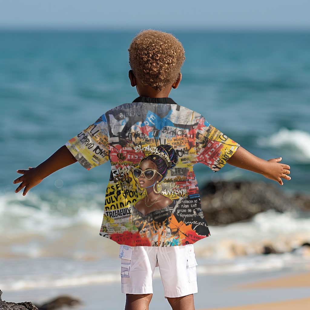 Black Her Story Graffiti Queen Kid Hawaiian Shirt Black Woman Empowerment - African Pride
