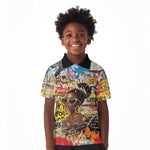 Black Her Story Graffiti Queen Kid Polo Shirt Black Woman Empowerment - African Pride