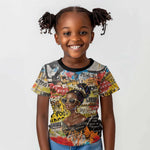 Black Her Story Graffiti Queen Kid T shirt Black Woman Empowerment - African Pride