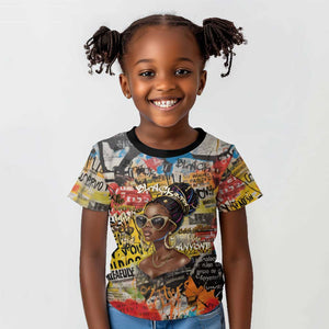 Black Her Story Graffiti Queen Kid T shirt Black Woman Empowerment - African Pride