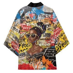 Black Her Story Graffiti Queen Kimono Black Woman Empowerment - African Pride