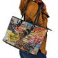 Black Her Story Graffiti Queen Leather Tote Bag Black Woman Empowerment - African Pride