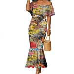 Black Her Story Graffiti Queen Mermaid Dress Black Woman Empowerment - African Pride